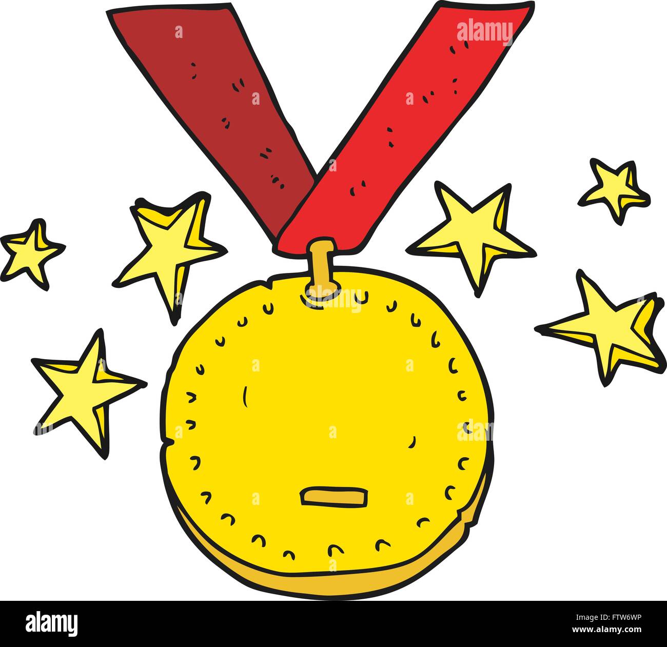 freehand drawn cartoon sports medal Stock Vector