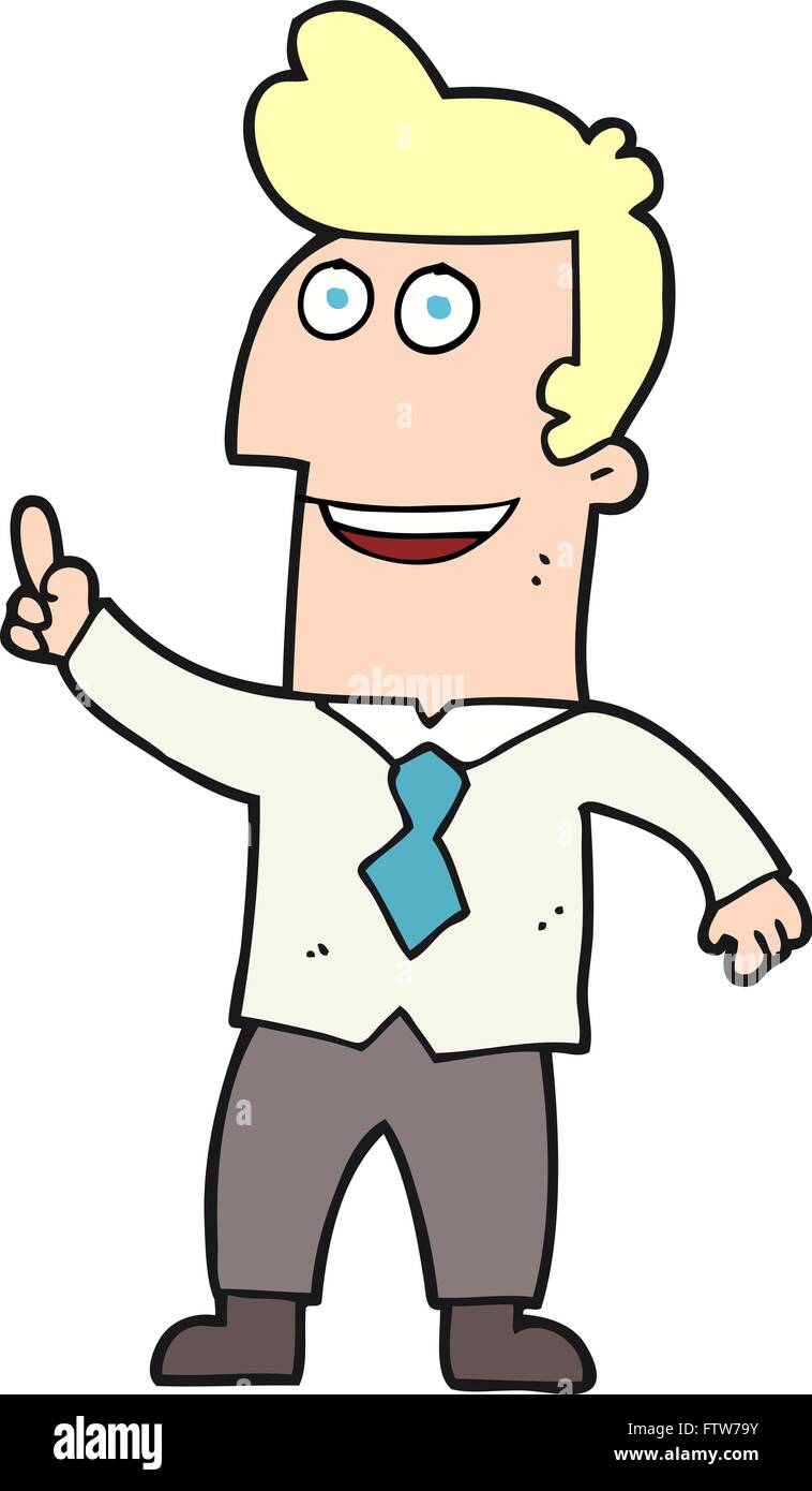 freehand drawn cartoon businessman pointing Stock Vector Image & Art ...