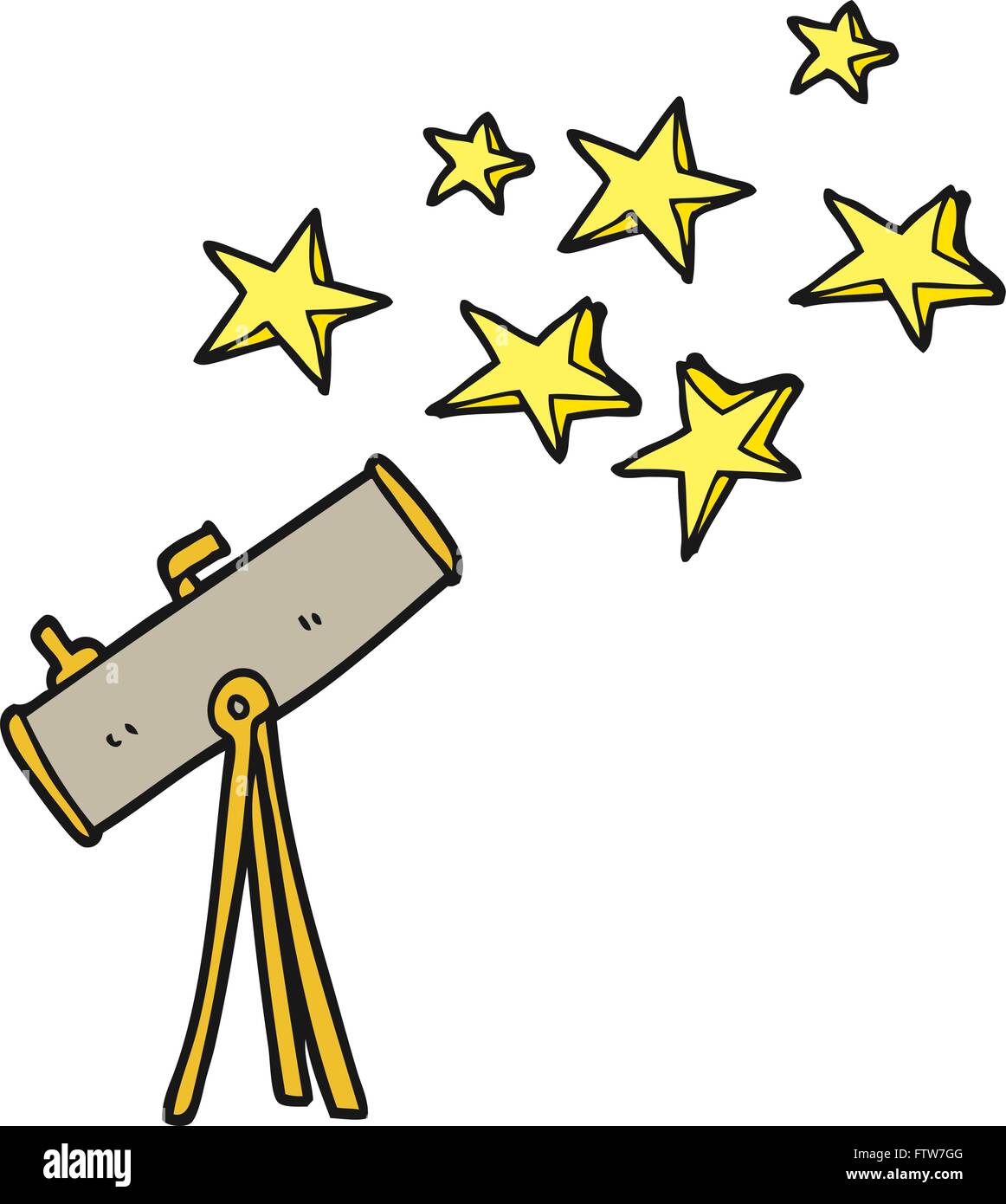 freehand drawn cartoon telescope and stars Stock Vector Image & Art Alamy