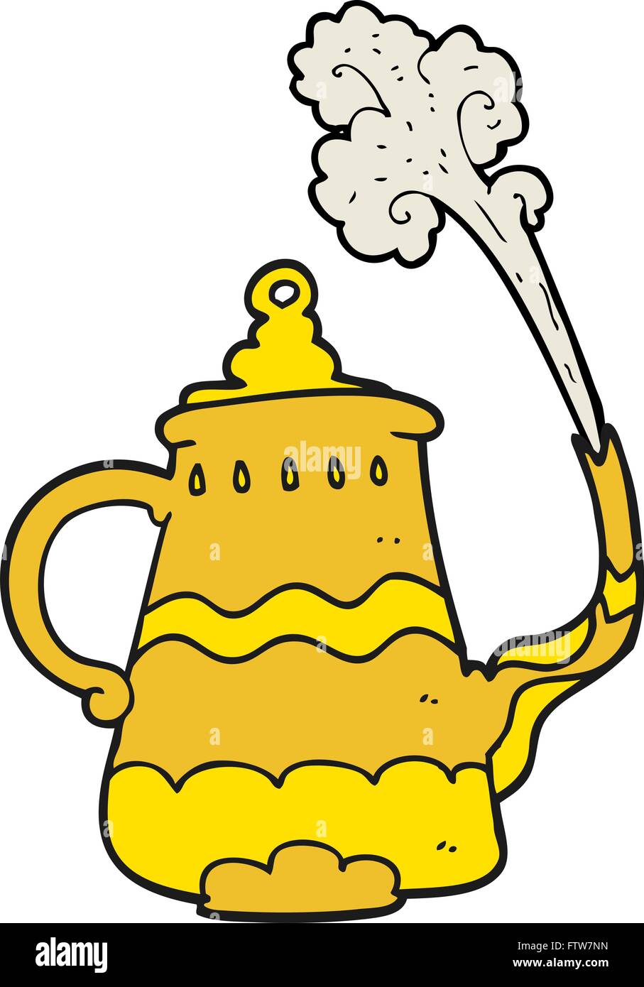 freehand drawn cartoon fancy coffee pot Stock Vector