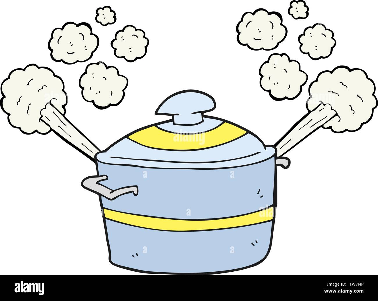 freehand drawn cartoon steaming cooking pot Stock Vector Image & Art