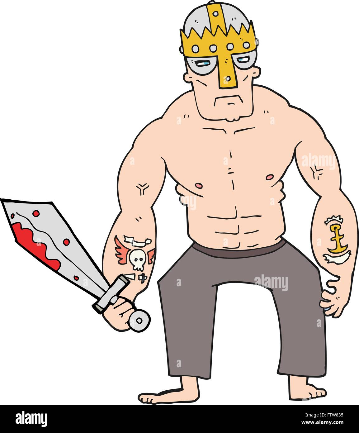 Freehand drawn cartoon hand sword hi-res stock photography and images ...