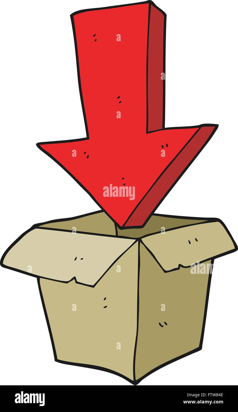 freehand drawn cartoon empty box with arrow Stock Vector Image & Art