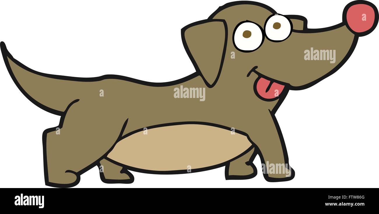 freehand drawn cartoon happy little dog Stock Vector Image & Art - Alamy