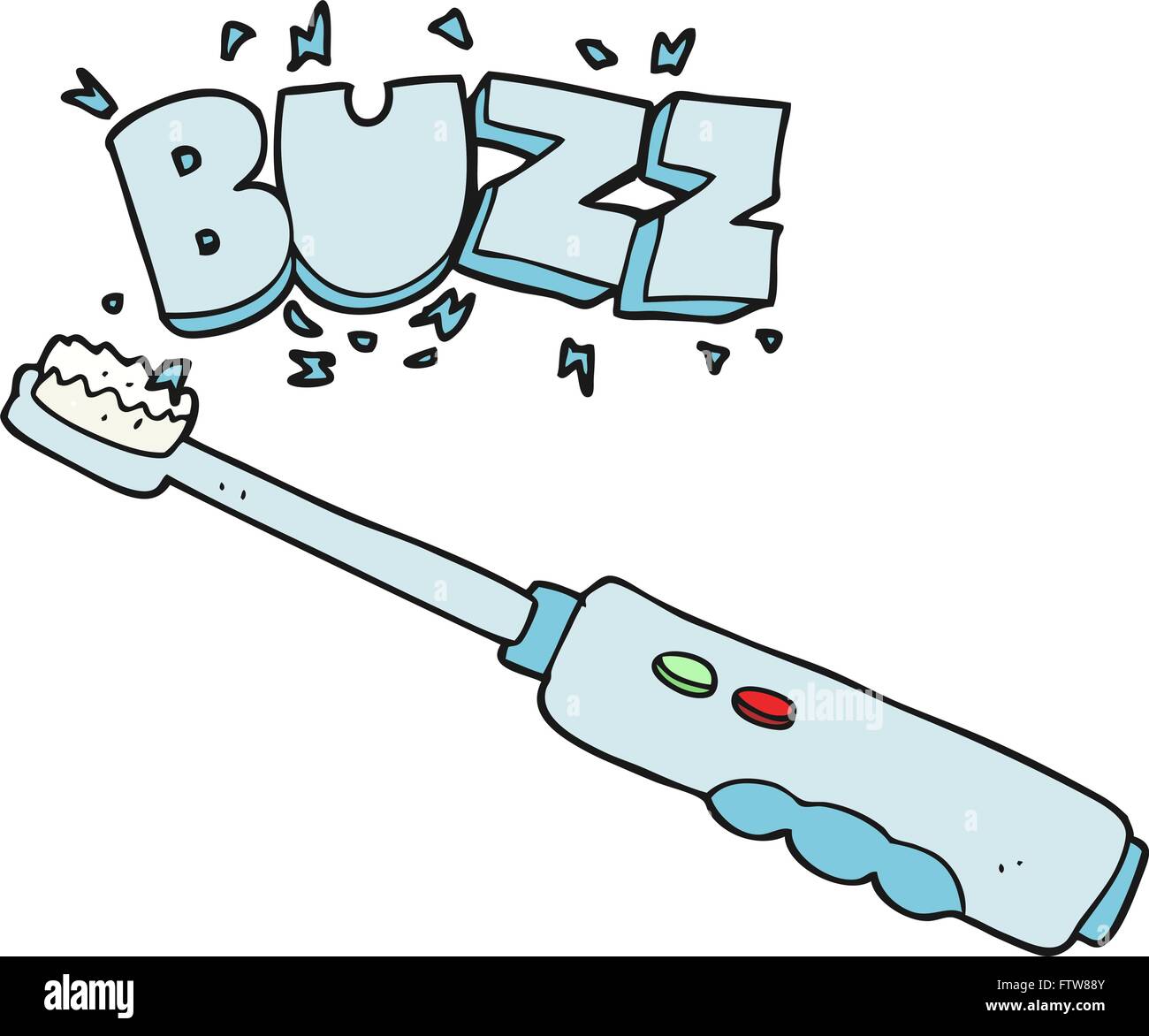 freehand drawn cartoon buzzing electric toothbrush Stock Vector Image ...