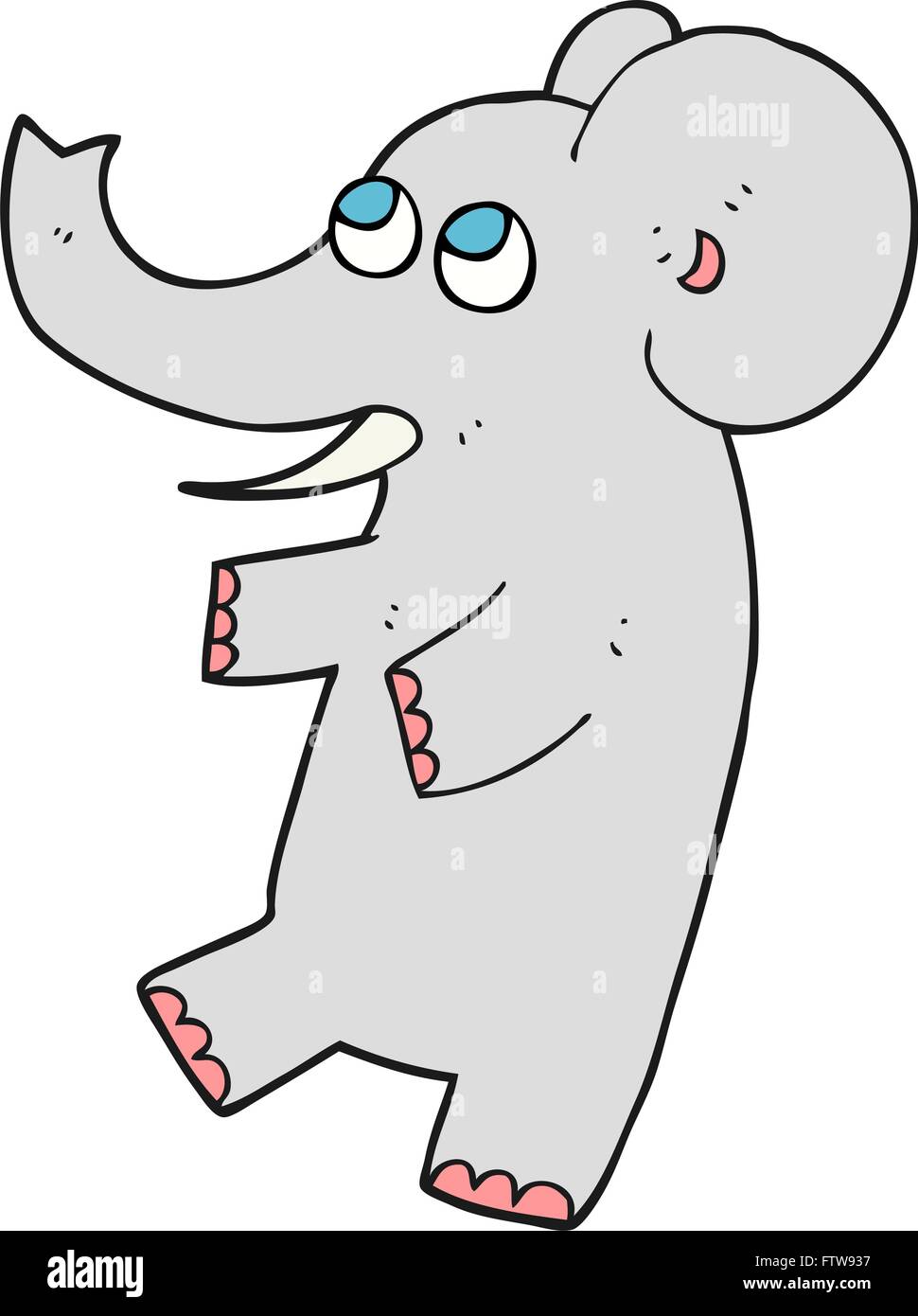 freehand drawn cartoon cute elephant Stock Vector Image & Art - Alamy