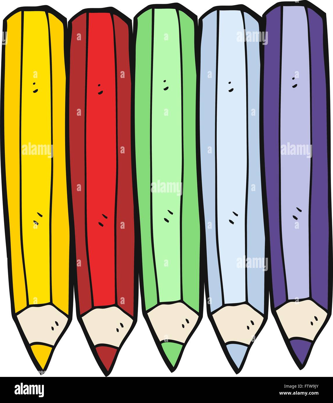 freehand drawn cartoon color pencils Stock Vector Image & Art - Alamy