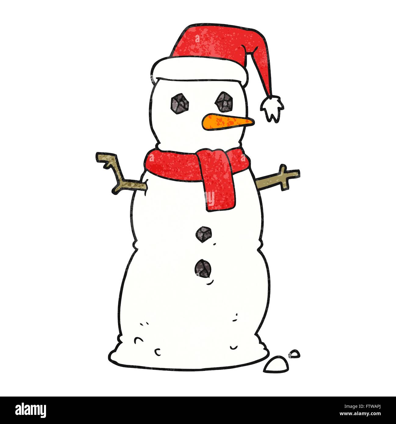 freehand textured cartoon snowman Stock Vector Image & Art - Alamy