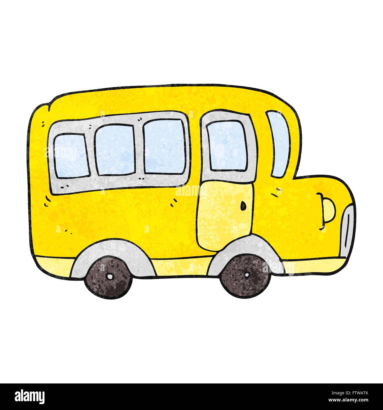 freehand textured cartoon yellow school bus Stock Vector Image & Art ...