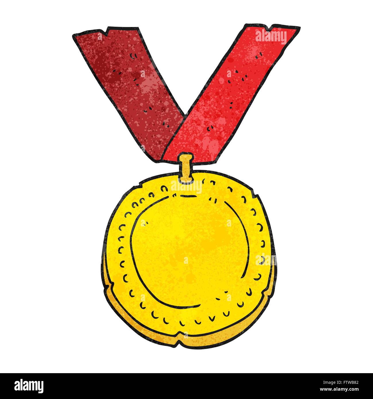 freehand textured cartoon medal Stock Vector