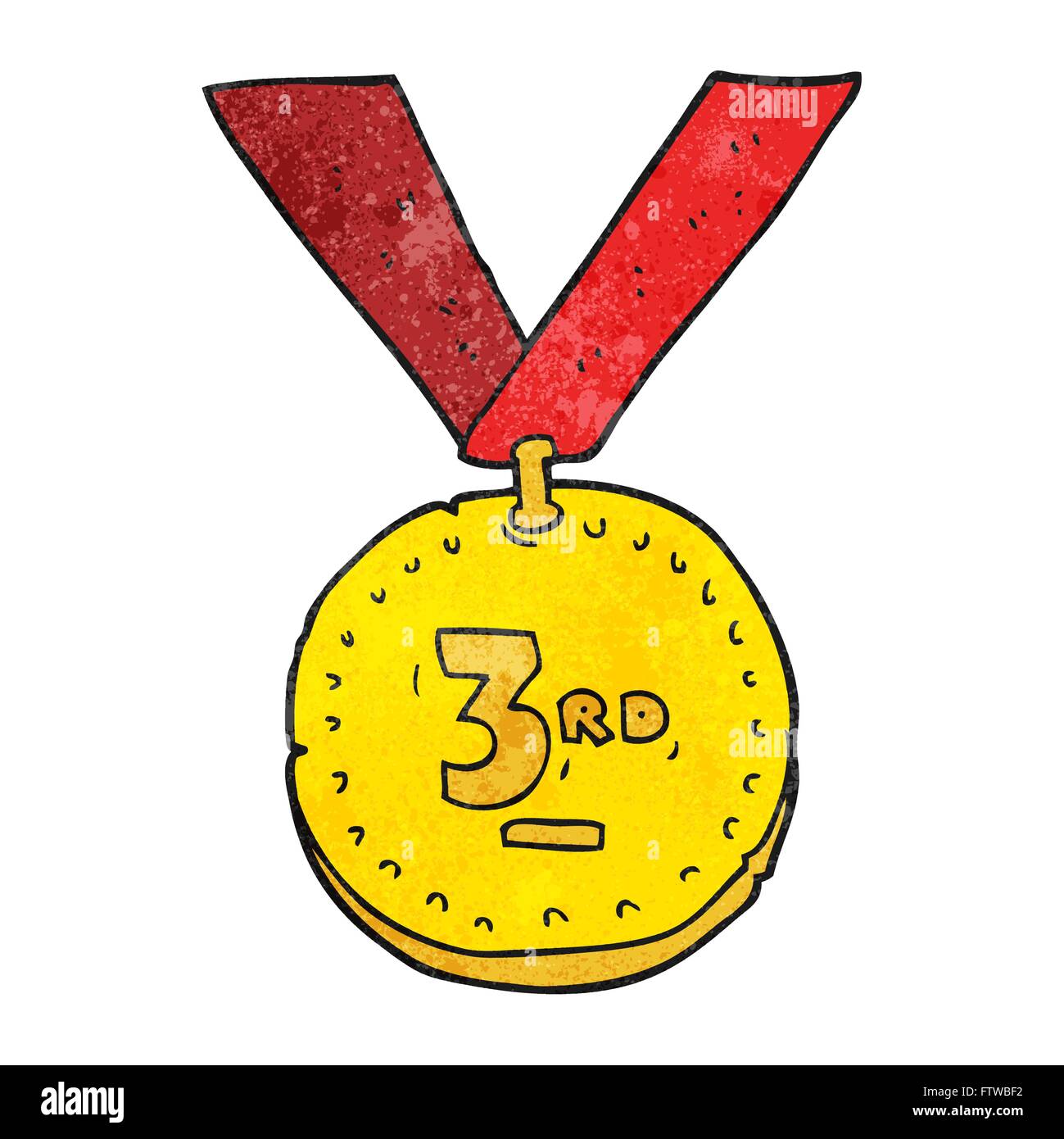 freehand textured cartoon sports medal Stock Vector