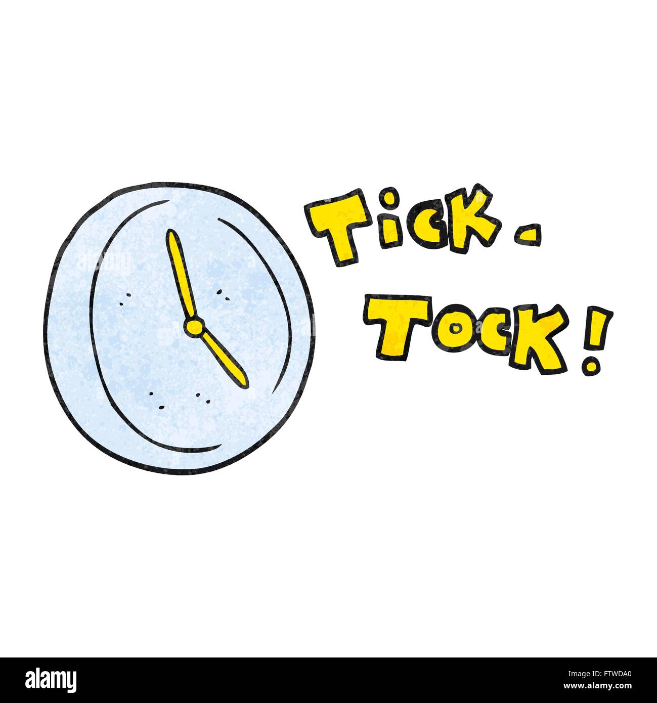 Freehand drawn cartoon ticking clock hires stock photography and