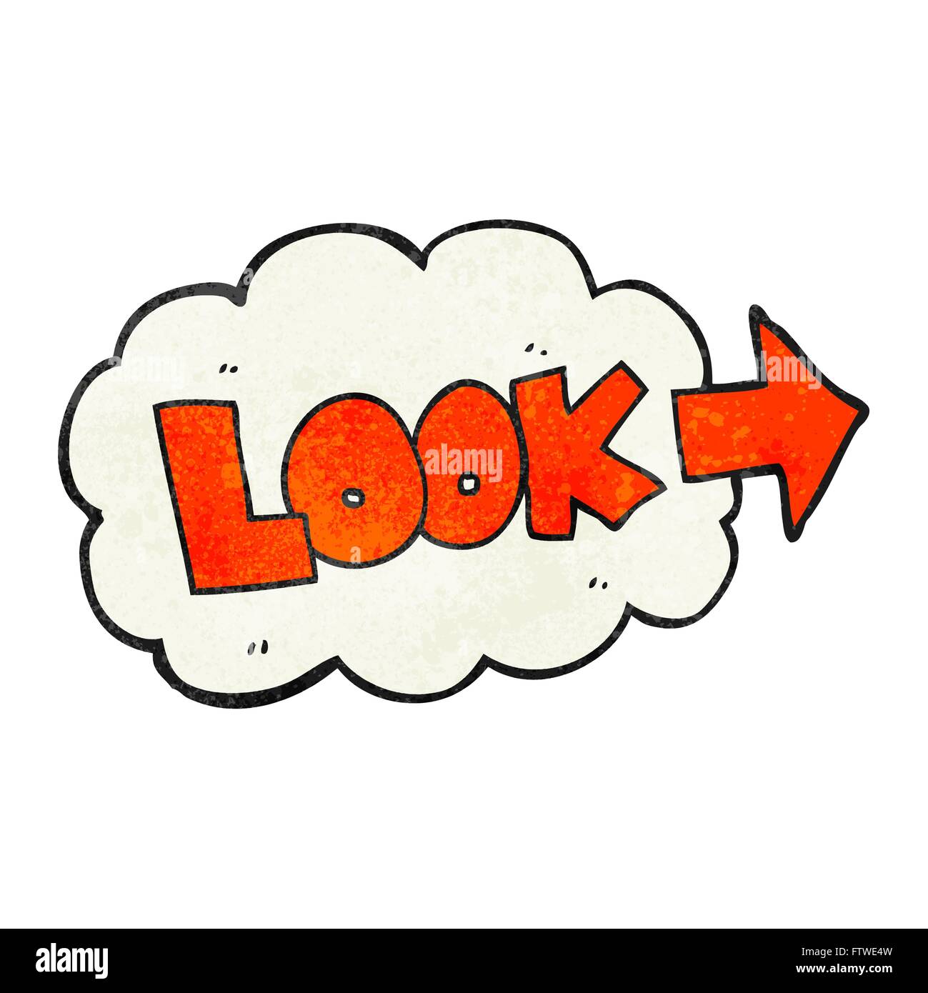 freehand textured cartoon look pointing sign Stock Vector Image & Art ...