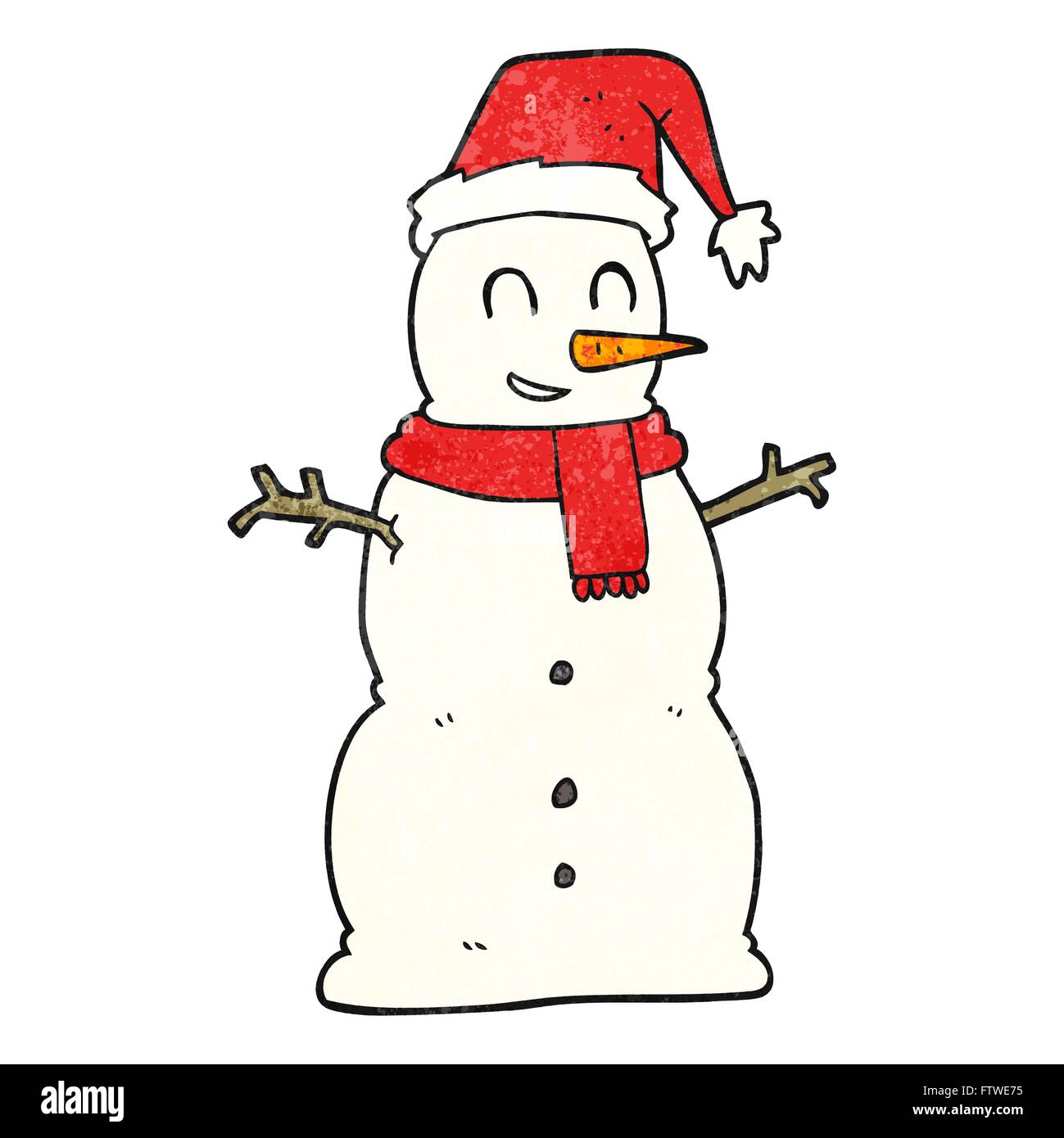freehand textured cartoon snowman Stock Vector Image & Art - Alamy