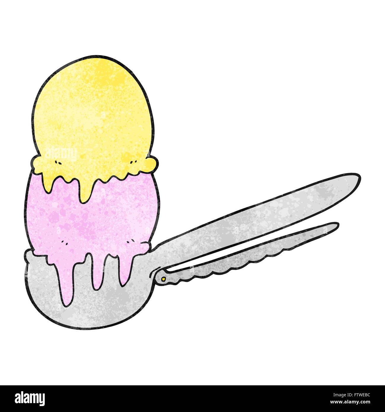 freehand textured cartoon scoop of ice cream Stock Vector Image & Art Alamy