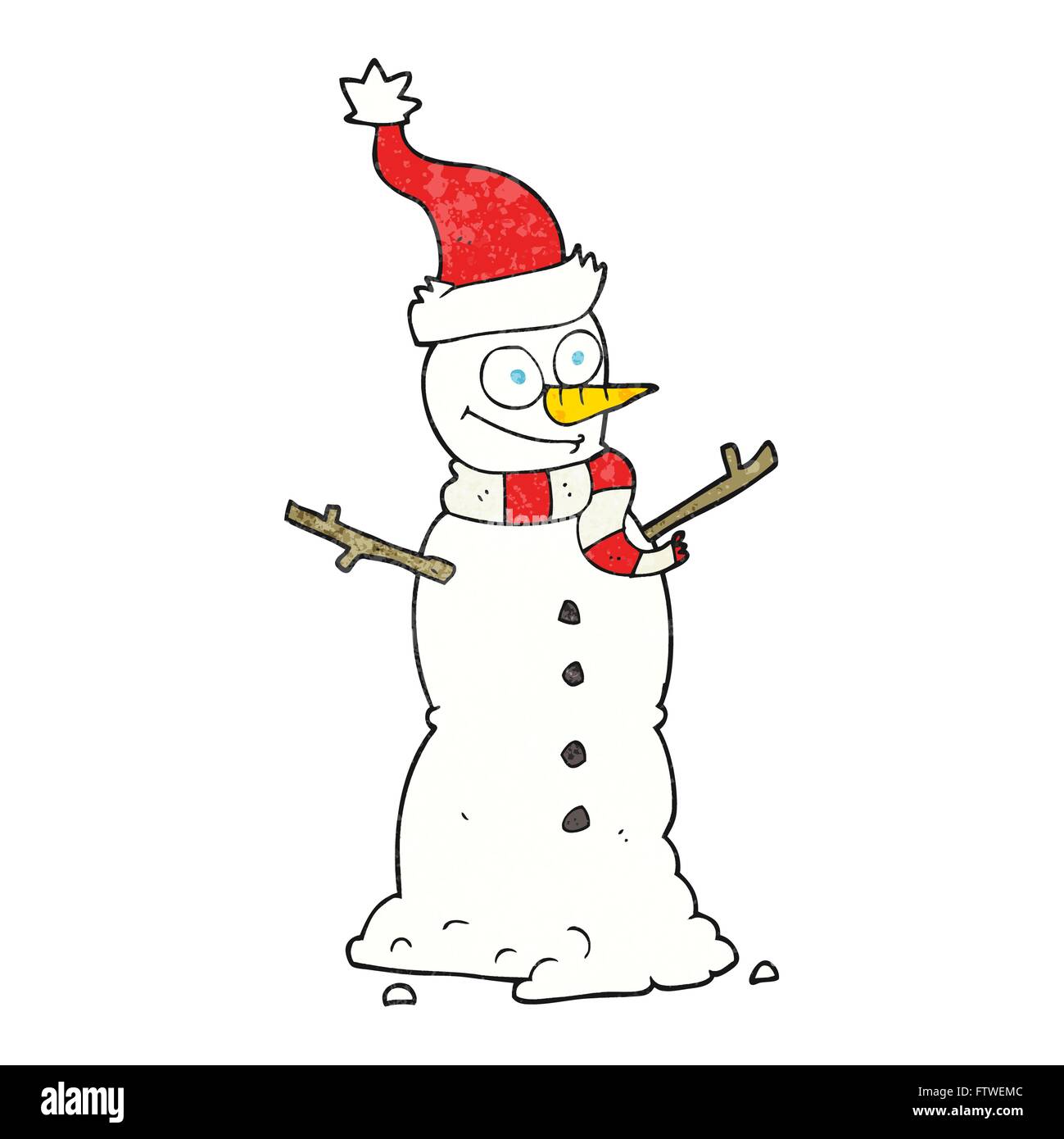 freehand textured cartoon snowman Stock Vector Image & Art - Alamy