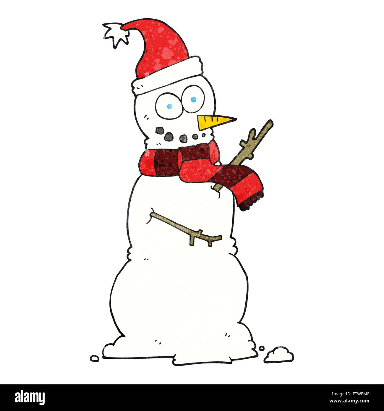 freehand textured cartoon snowman Stock Vector Image & Art - Alamy