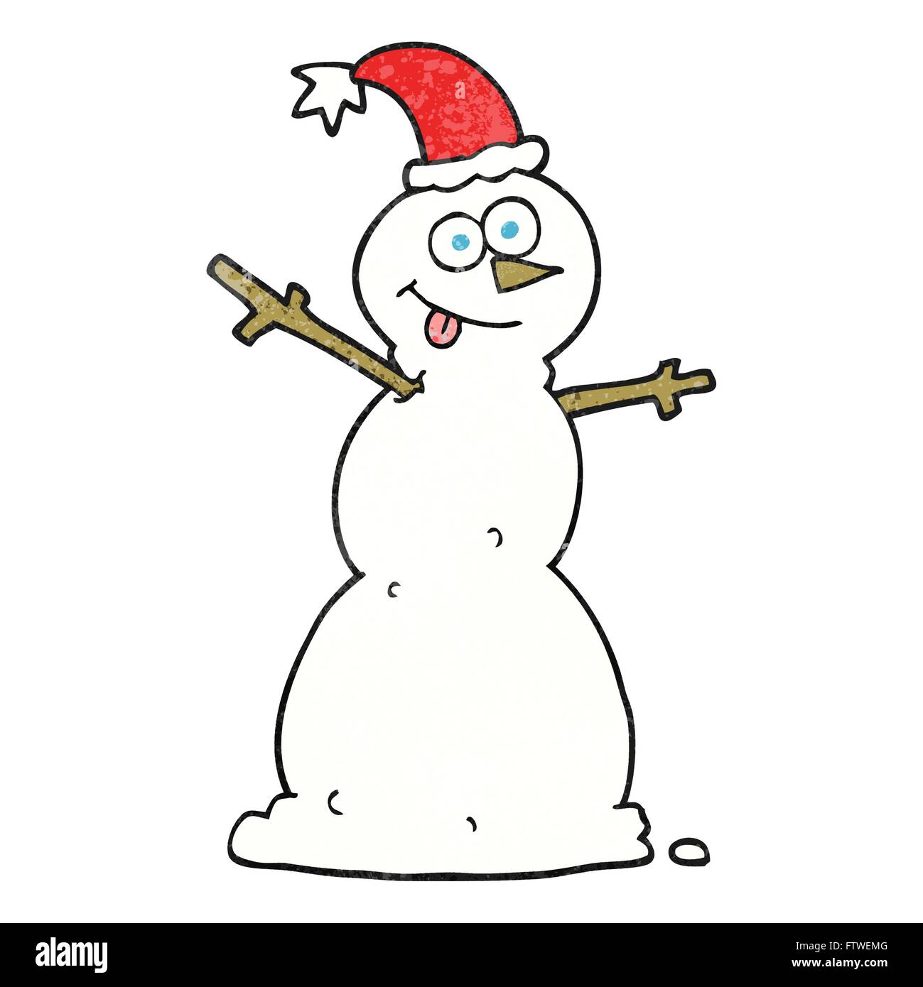 freehand textured cartoon snowman Stock Vector Image & Art - Alamy