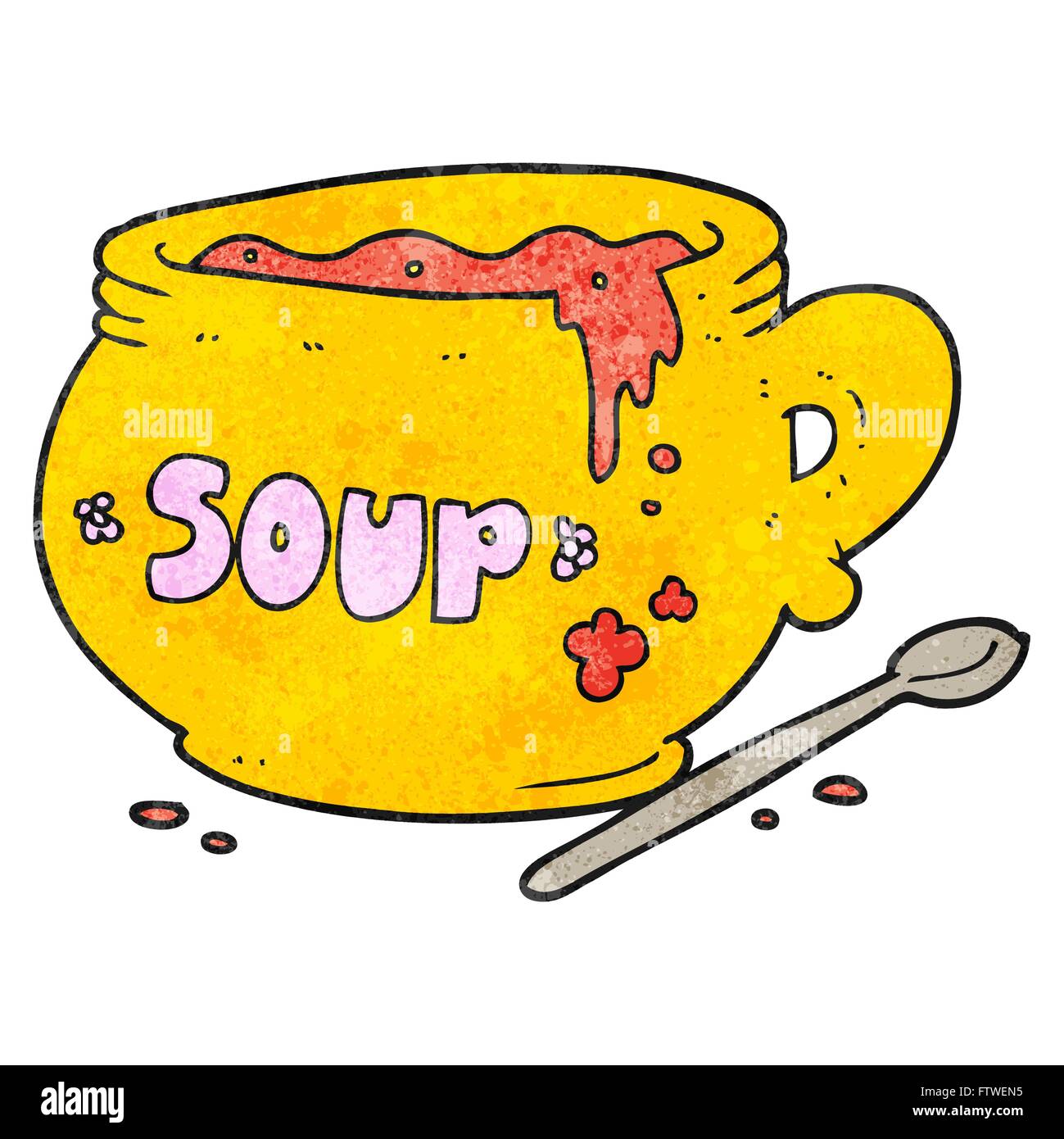 freehand textured cartoon bowl of soup Stock Vector Image & Art Alamy