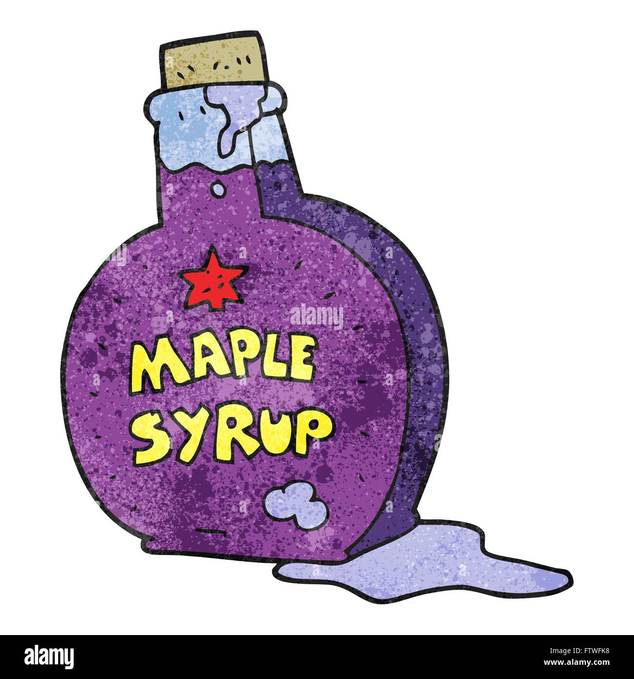 freehand textured cartoon maple syrup bottle Stock Vector Image & Art