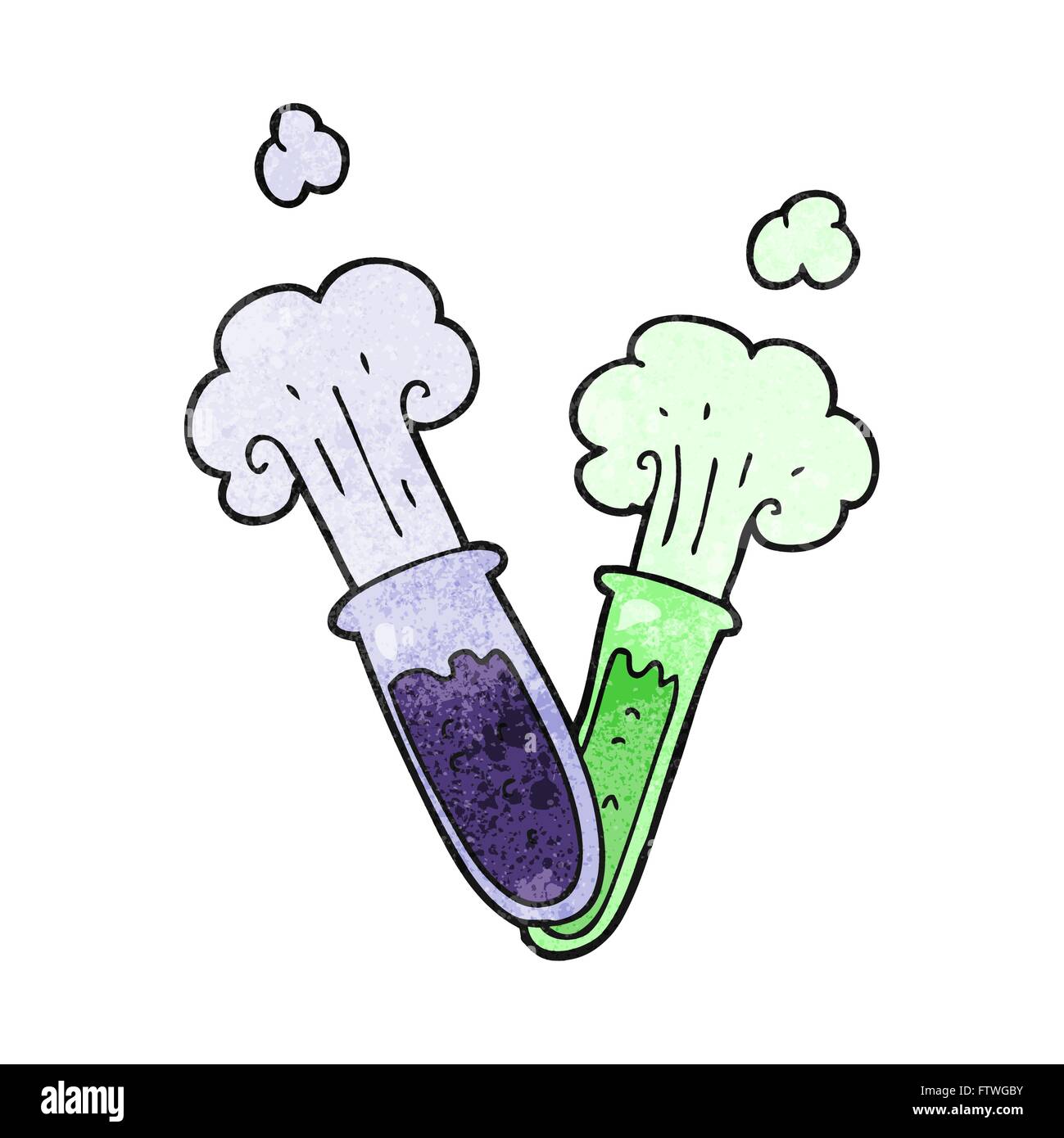 freehand textured cartoon chemical reaction Stock Vector
