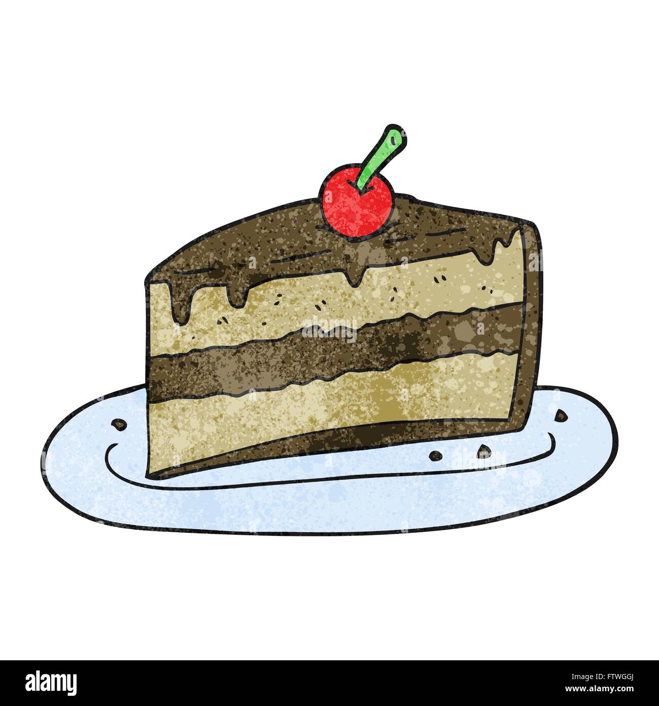 Black and white cartoon slice of cake. | CanStock