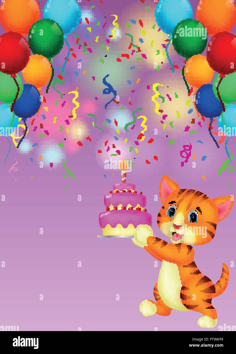 Cat cartoon with birthday cake Stock Vector Image & Art - Alamy