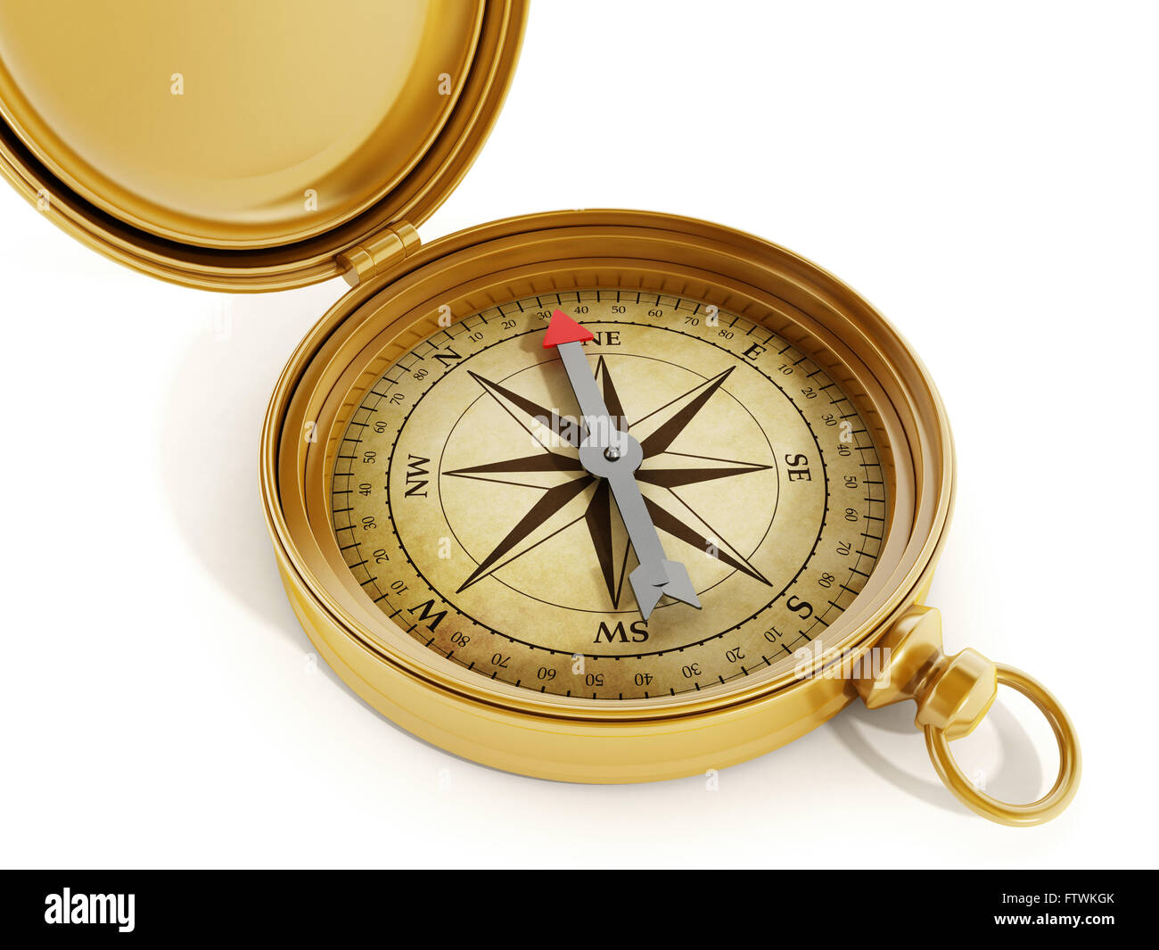 Old compass on map hi-res stock photography and images - Alamy