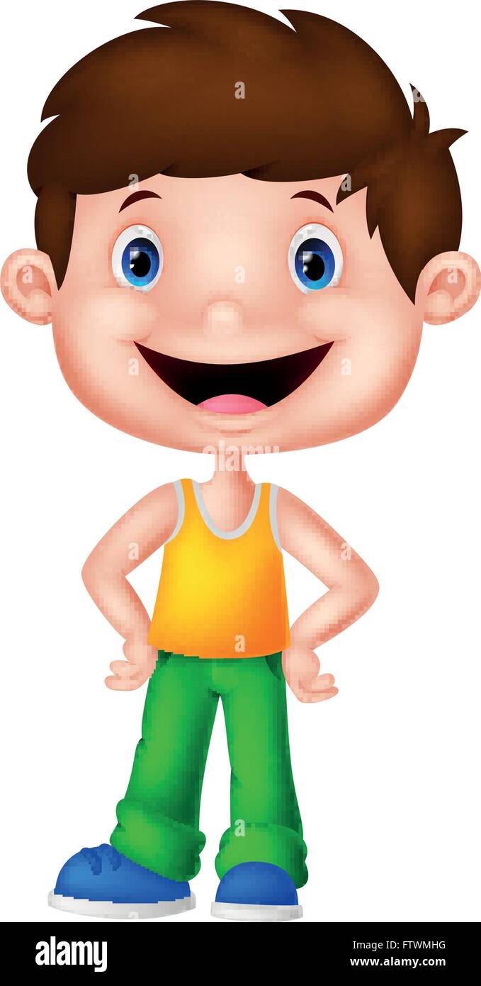 Cute boy cartoon posing Stock Vector Image & Art - Alamy
