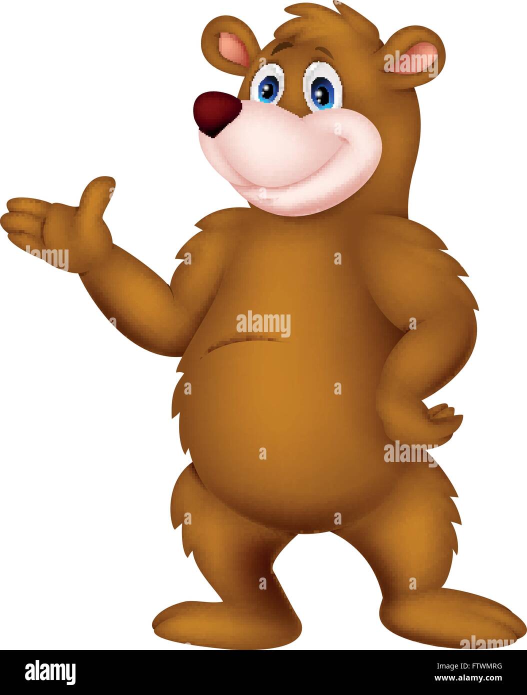 Happy bear cartoon presenting Stock Vector Image & Art - Alamy