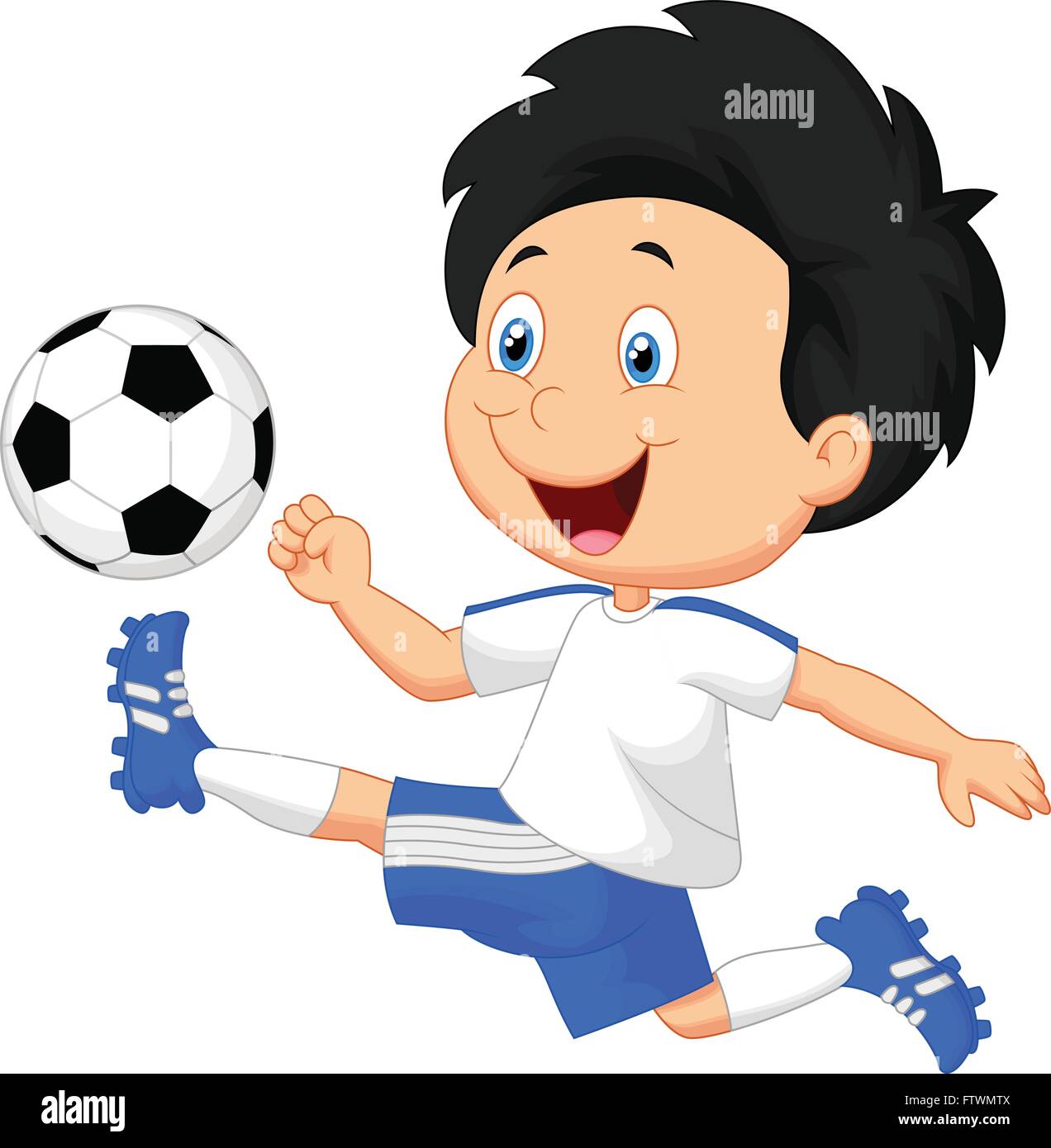 Cartoon boy playing football Stock Vector Image & Art - Alamy
