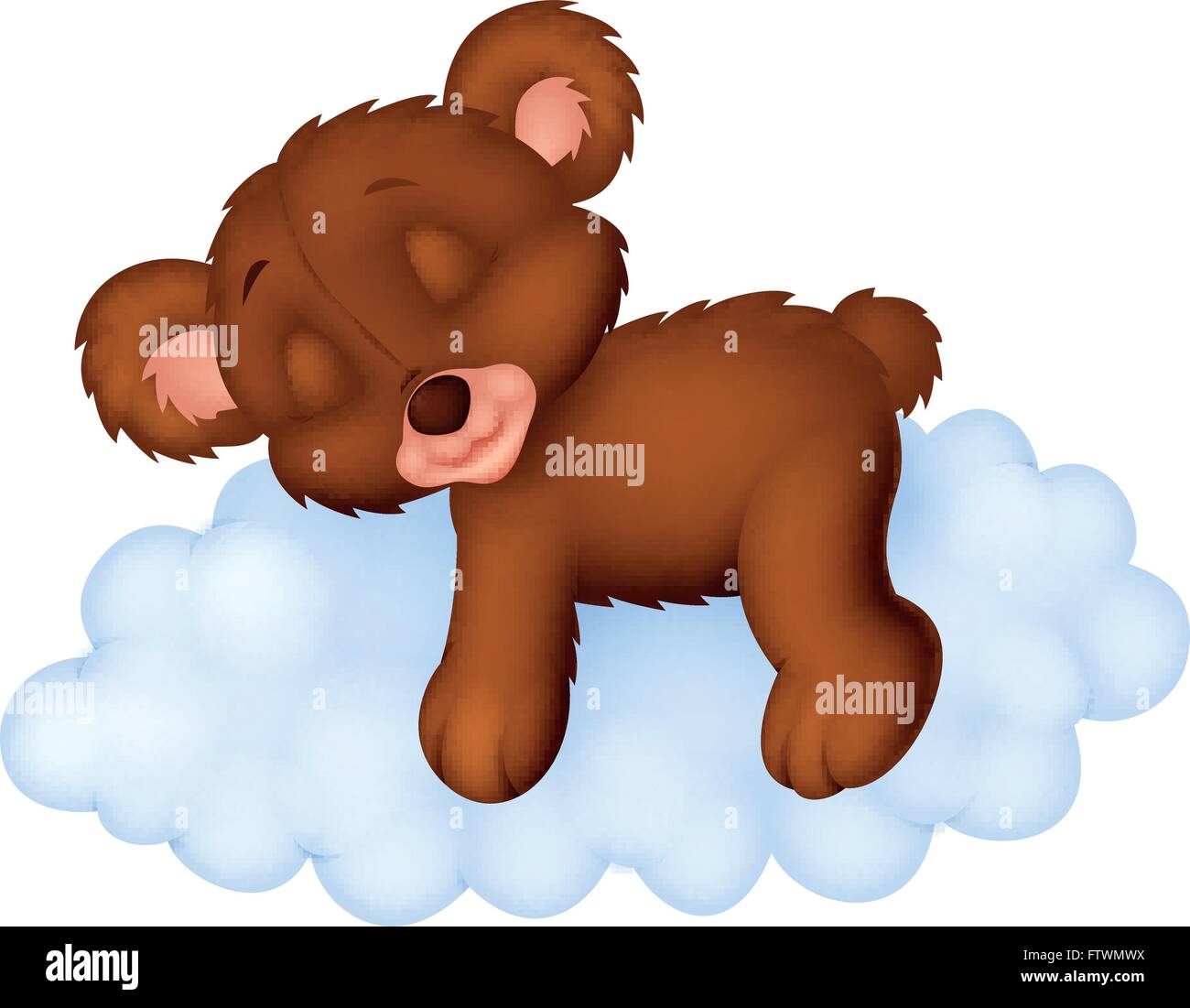 Cute bear sleeping on the cloud Stock Vector Image & Art - Alamy