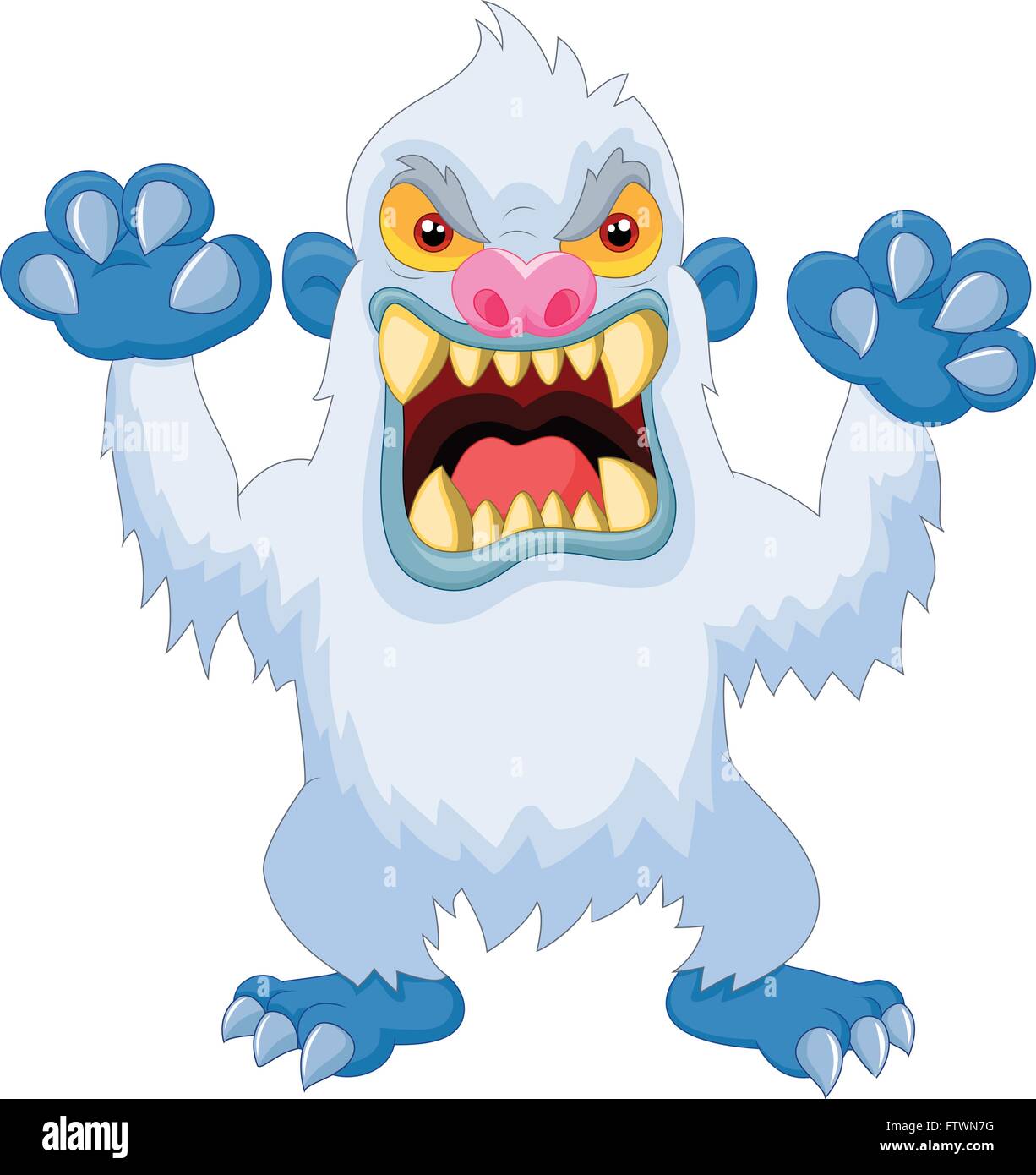 Angry cartoon yeti Stock Vector