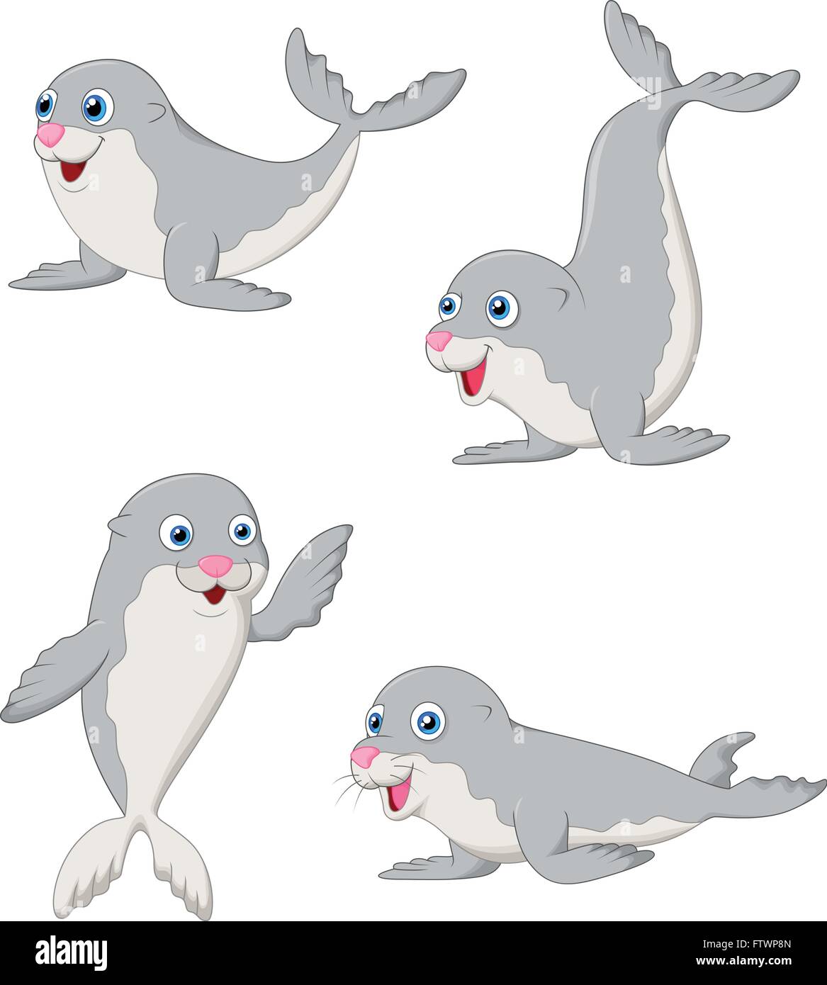 Cute baby seal cartoon Stock Vector Image & Art Alamy
