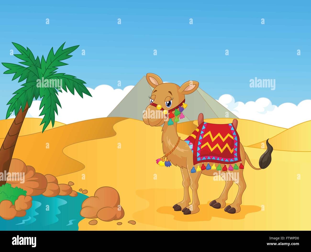 Cartoon decorated camel Stock Vector