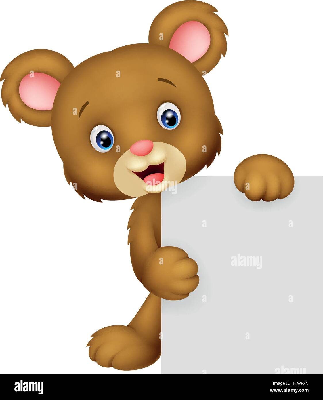 Funny bear holding blank sign Stock Vector Image & Art - Alamy