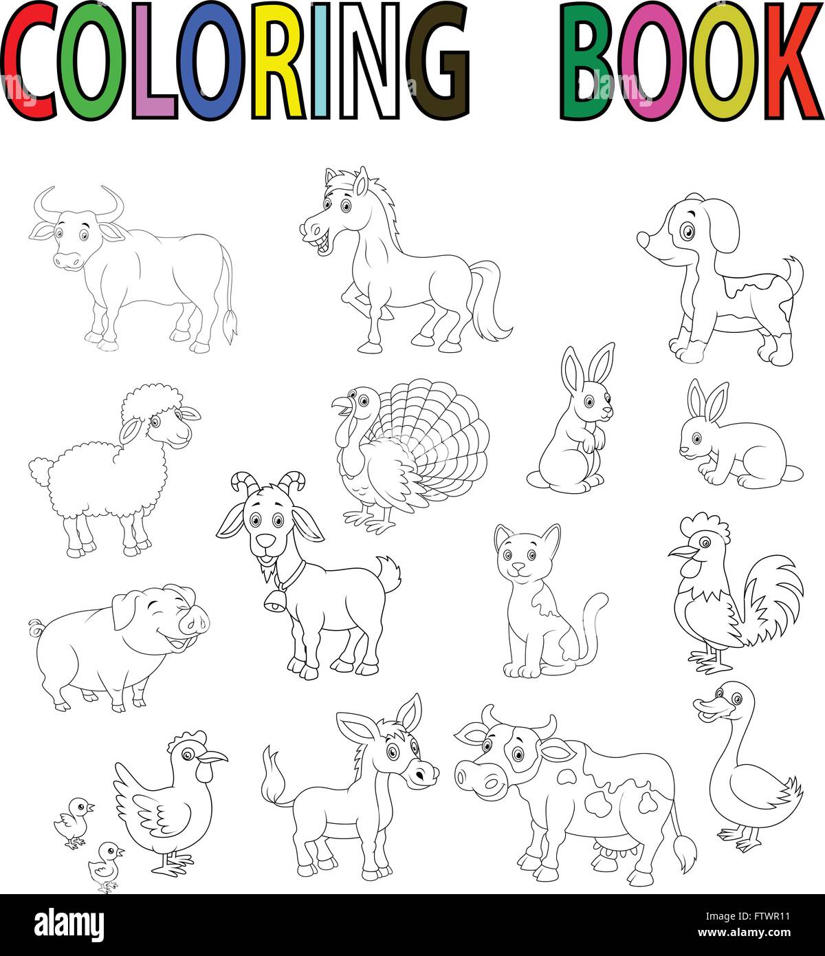 Download Farm Animal Coloring Book Stock Vector Image Art Alamy