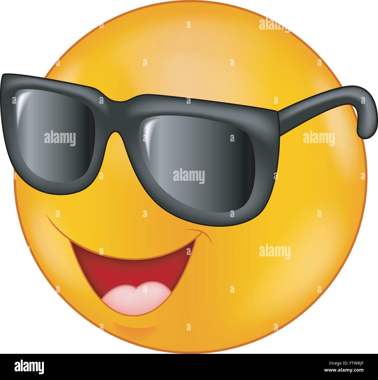 Smiling Emoticon Wearing Sunglasses Stock Vector Image And Art Alamy