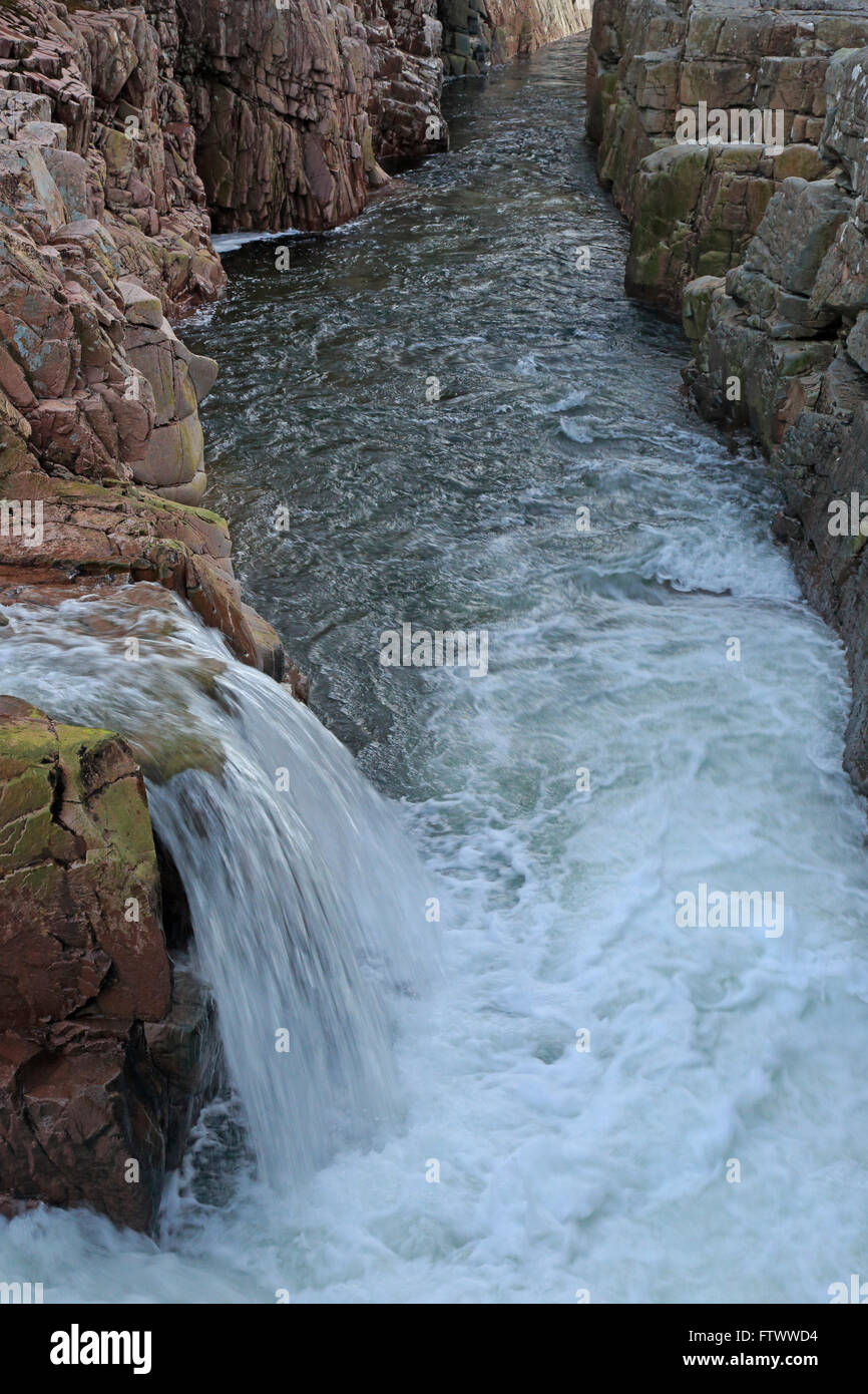 Waterfall in Glen Etive near Glencoe Scotland Stock Photo