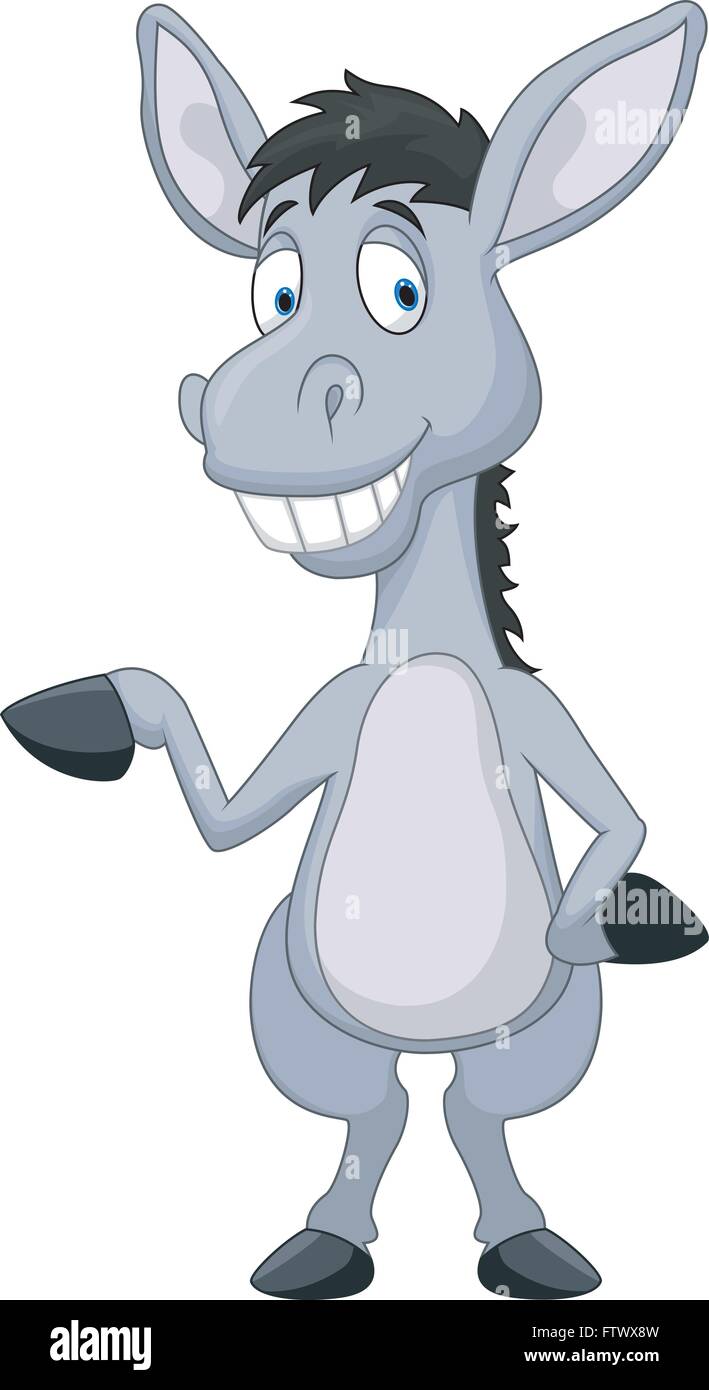 Cute donkey cartoon waving hand Stock Vector Image & Art - Alamy