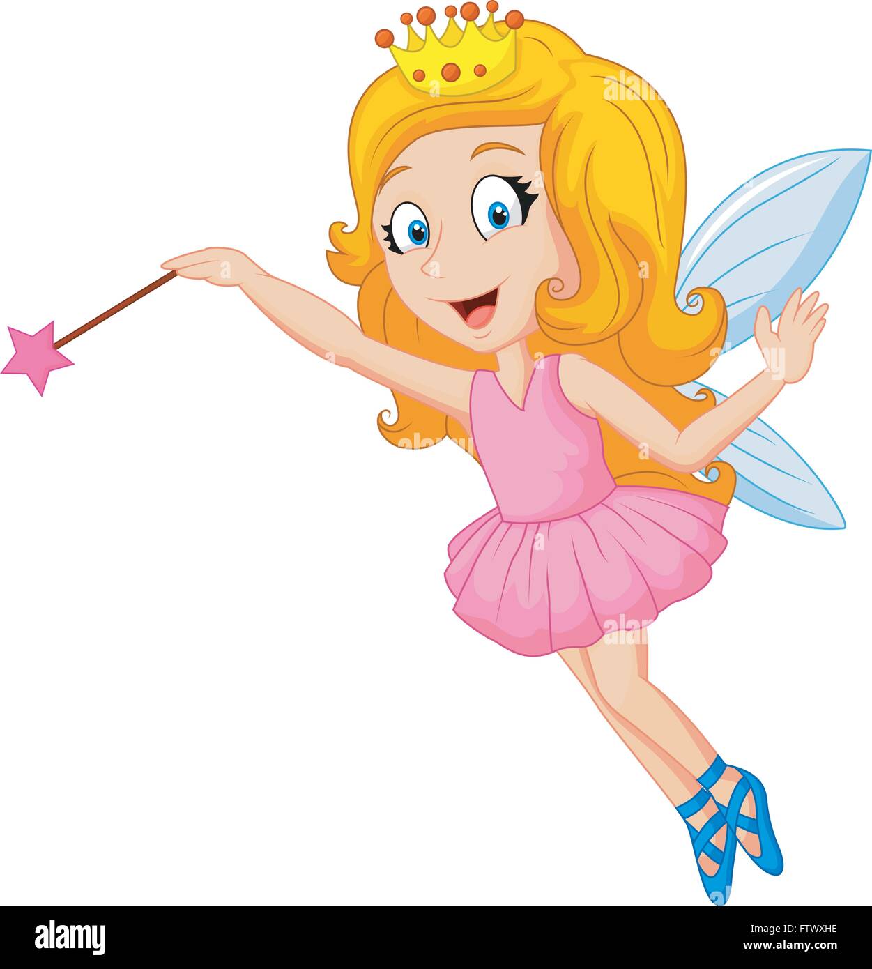 Cartoon fairy with magic wand Stock Vector Image Art Alamy