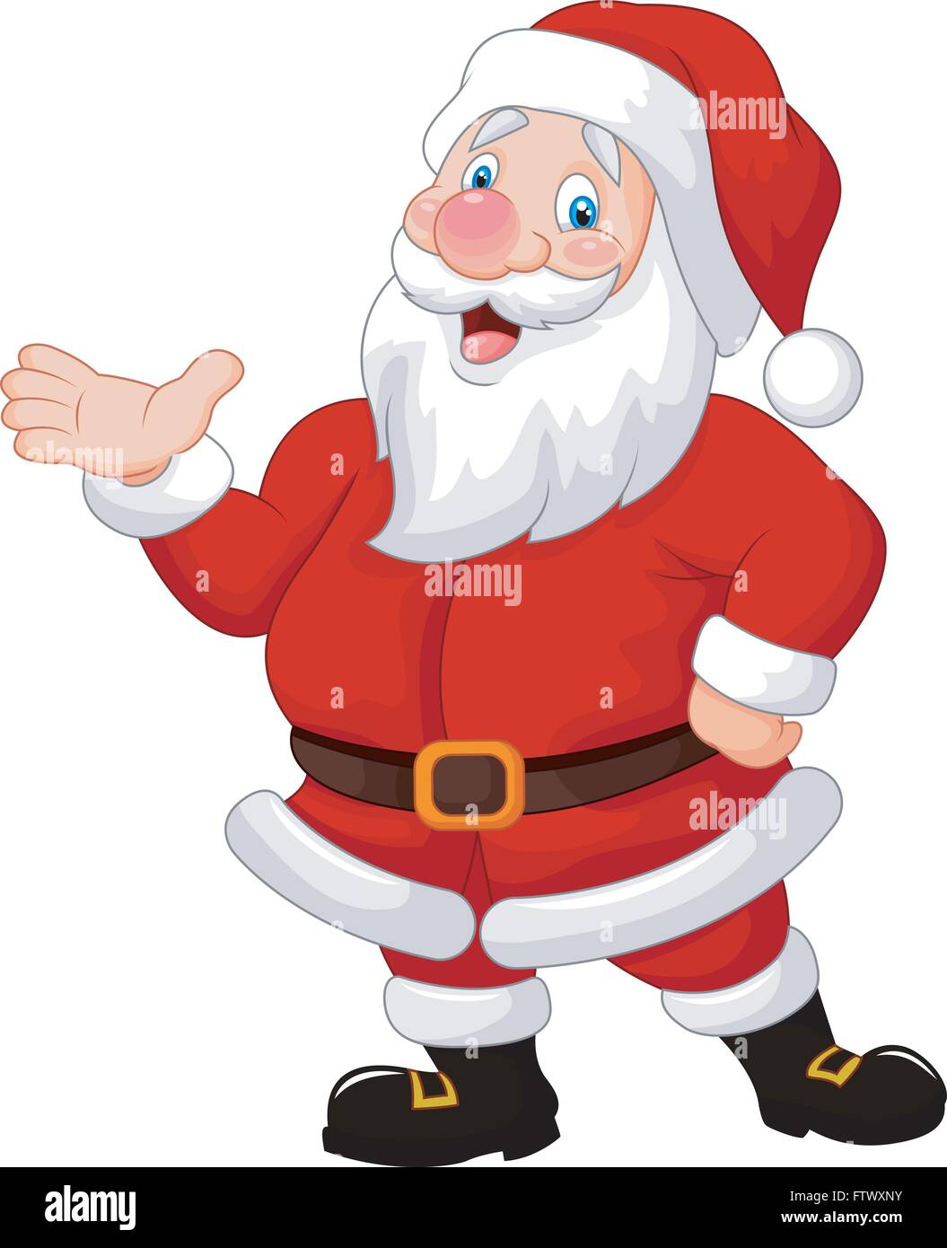 Happy Santa cartoon waving hand Stock Vector Image & Art - Alamy