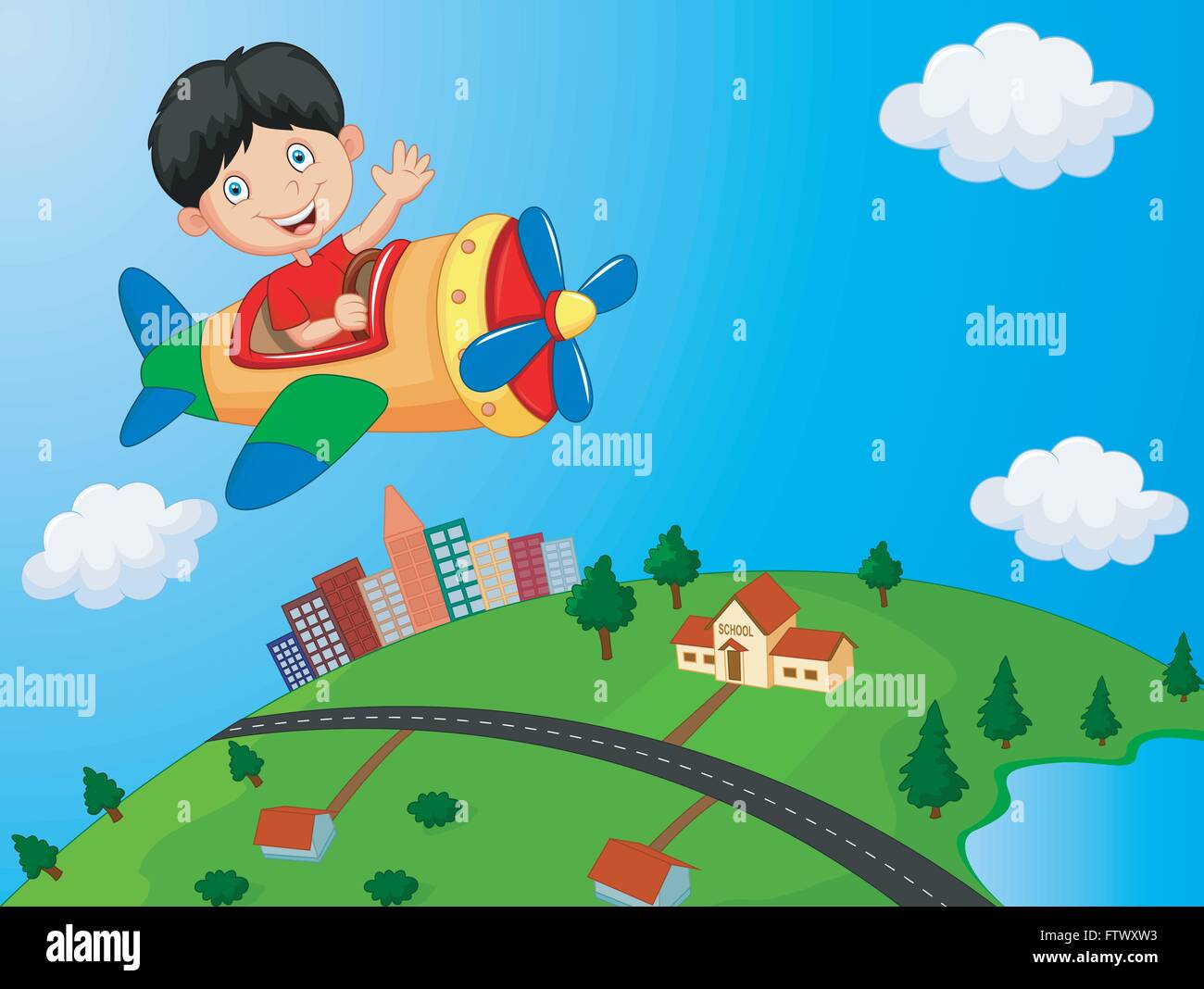 kids riding airplane