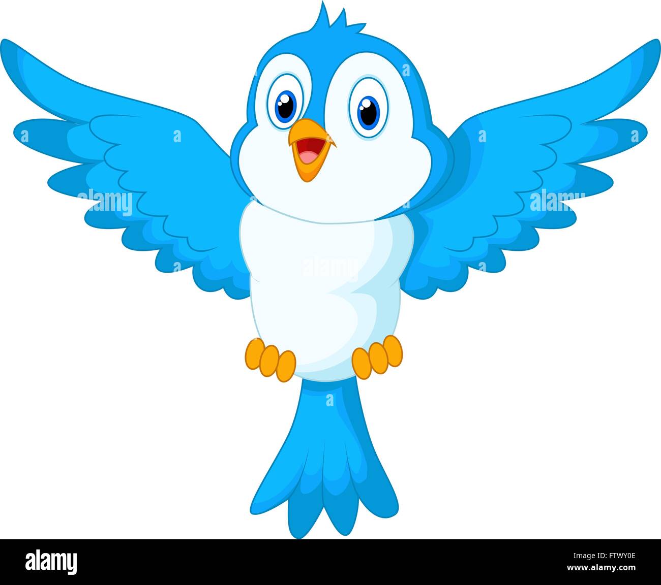 Cute cartoon blue bird flying Stock Vector Image & Art - Alamy