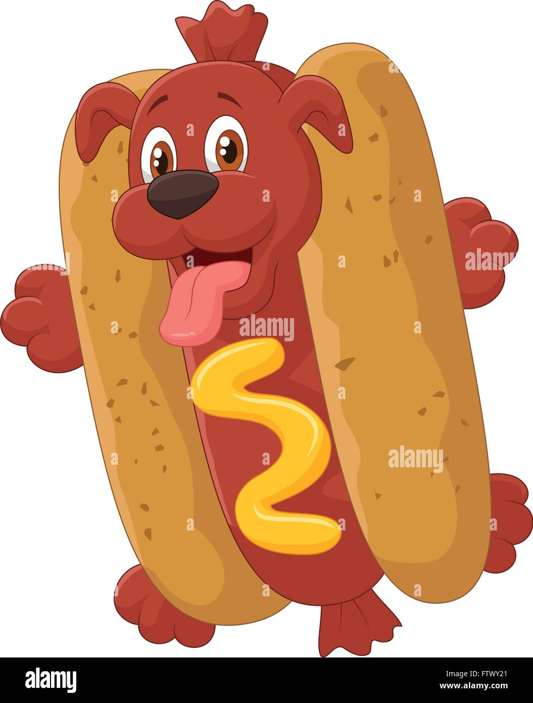 Hot Dog Cartoon Character Stock Vector Image & Art - Alamy