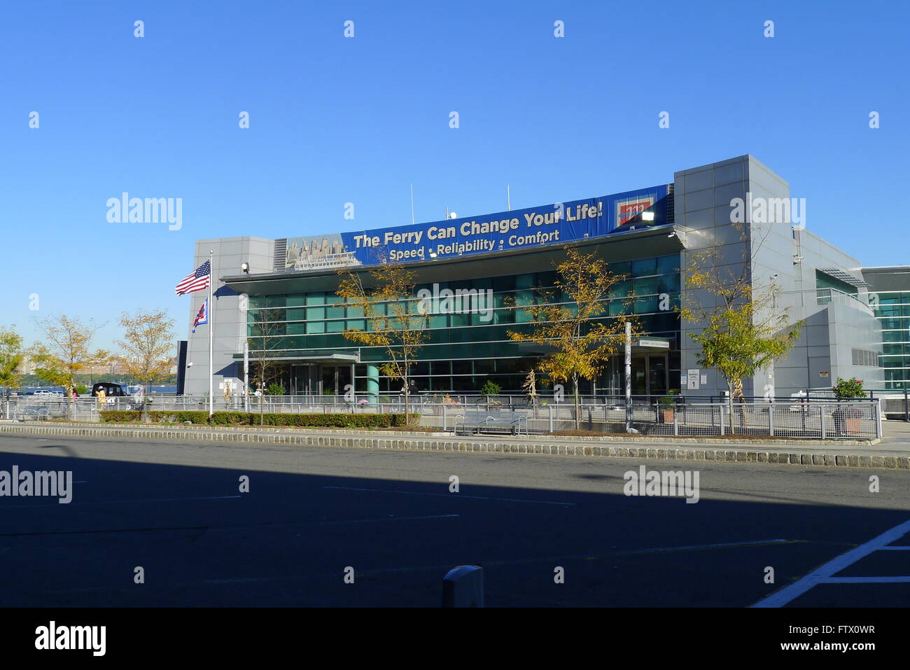 Port Imperial Ferry Terminal in NJ Stock Photo