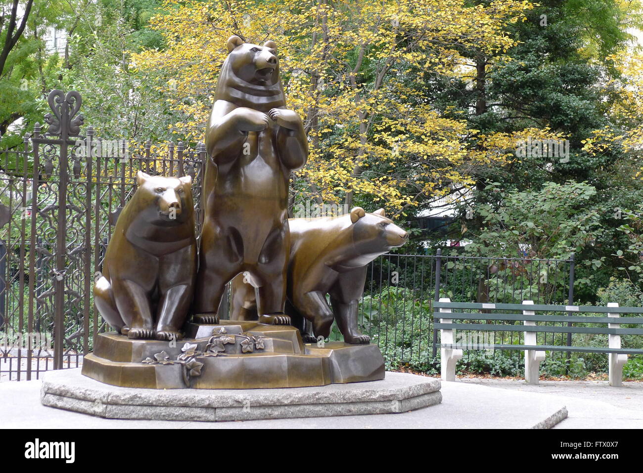 Three Bears in New York Central Park Stock Photo