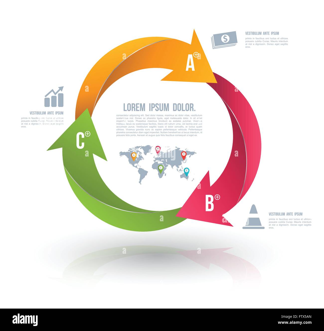 Vector circle arrows for infographic. Template for diagram, graph
