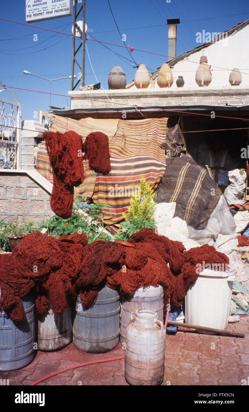 Old carpet dyers Konya, central Turkey Stock Photo Alamy