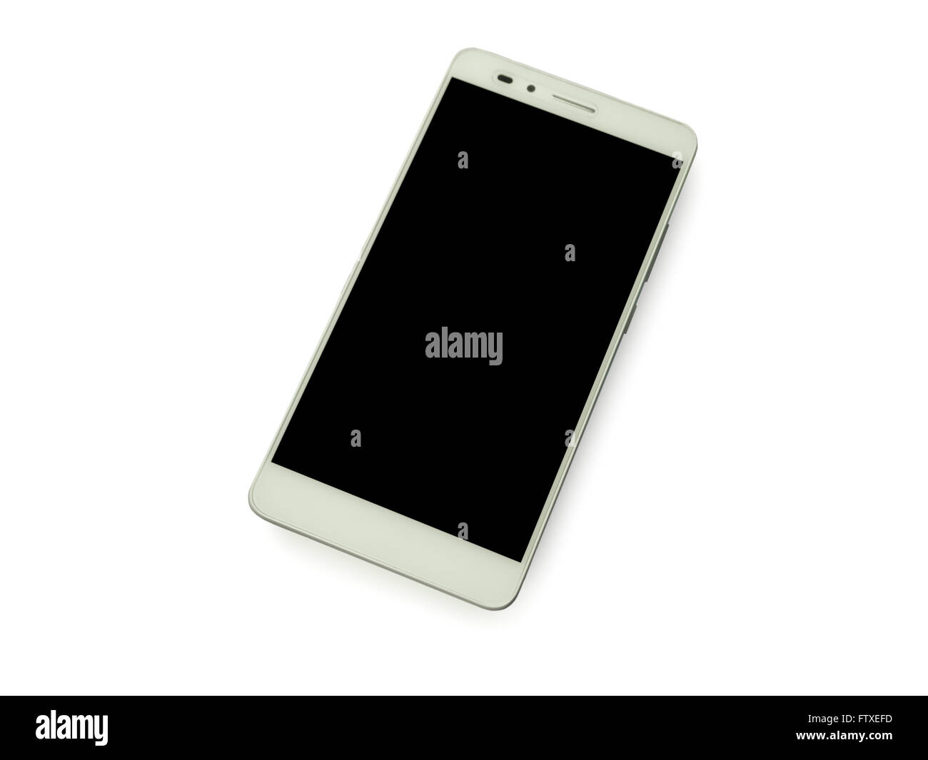Isolated Smartphone black blank screen with White Background Stock Photo
